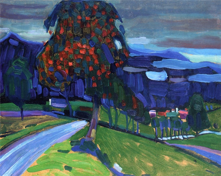 Autumn in Murnau 1908 Wassily Kandinsky Oil Painting